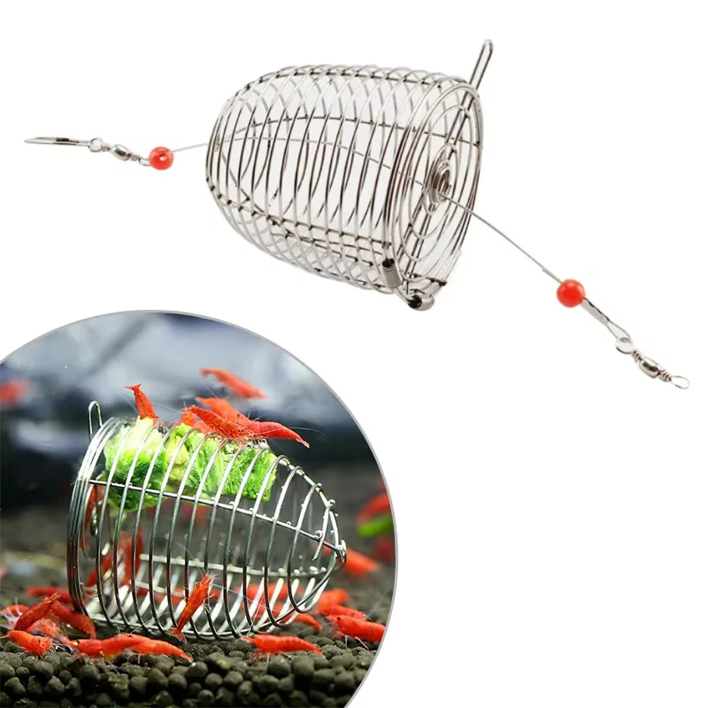 Plat d'alimentation pour crevettes, bols à crevettes en acier inoxydable, plat d'alimentation, récipient en métal, Cage à appâts, accessoires d'aquarium pour aliments à crevettes