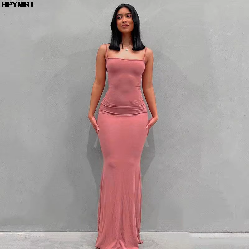 Strap Backless Long Maxi Dresses Party Club Vacation Outfits Women Sexy Casual Summer Dress 2022 Wholesale Slim Dresses Female
