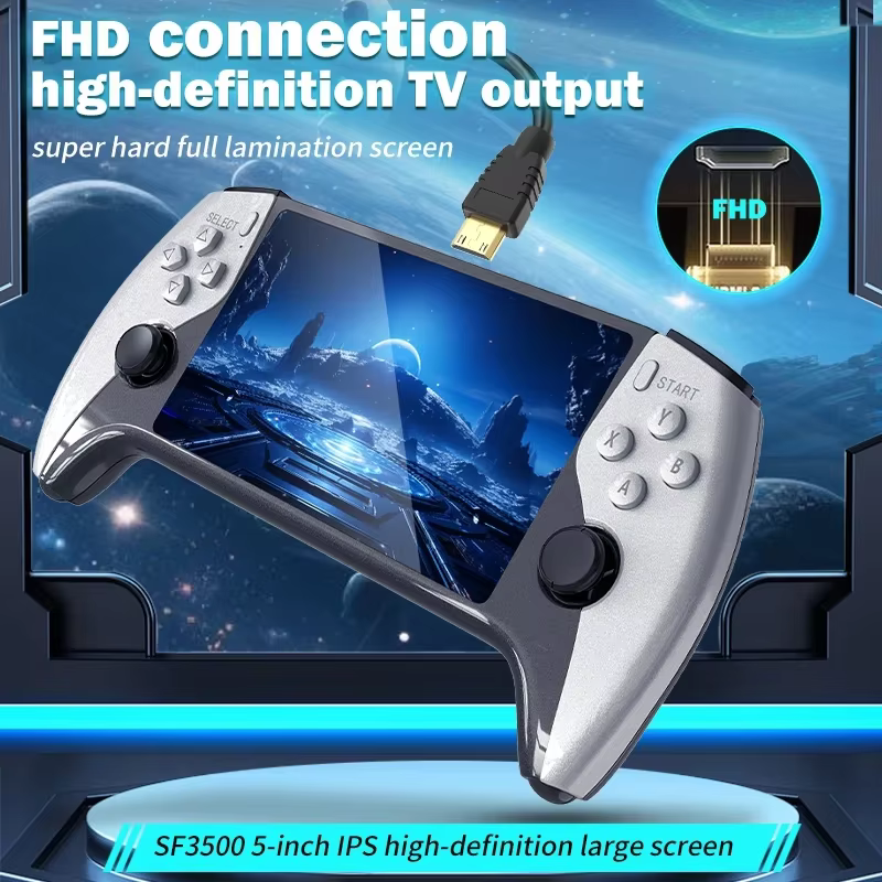 SF3500 Retro Handheld Game Console Linux System 3.5-Inch IPS HD 4K 20000 Classical Games Portable Gaming Console