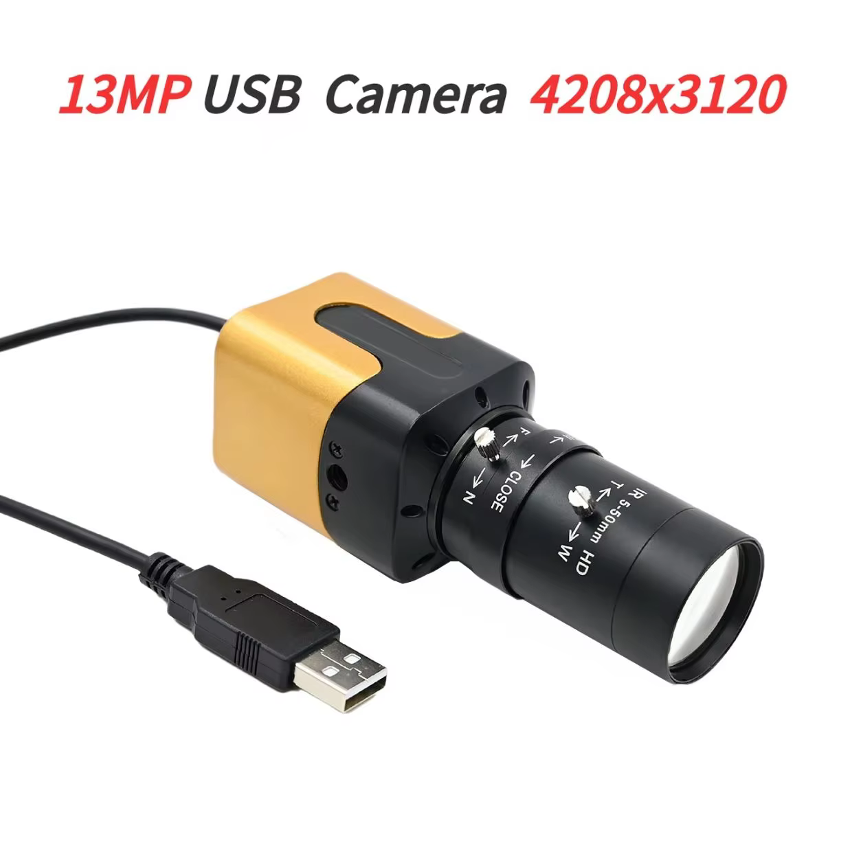 Ultra HD 13MP USB Camera IMX258 4208x3120 10fps,Webcam With 5-50mm 2.8-12mm Varifocal CS Lens,Plug And Play For Image Scan