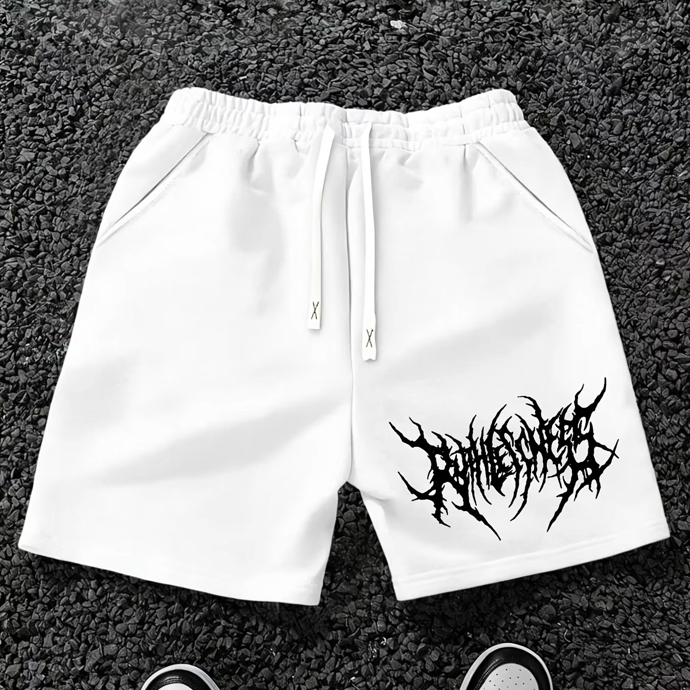 Men's Hot Selling Letter Pattern Printed Drawstring Waist Shorts, Summer Casual Outdoor Sports Shorts