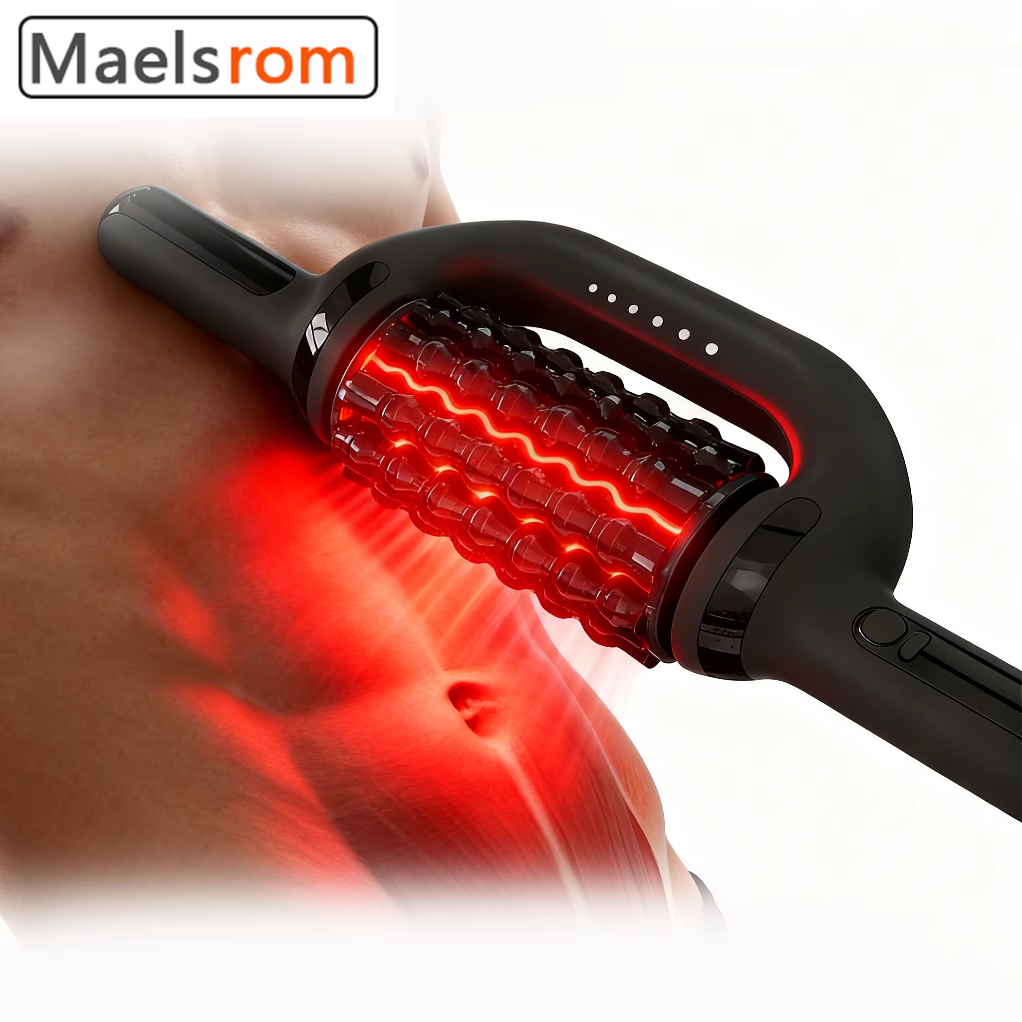 Electric Roller Massage Impactor Deep Tissue Red Light Rechargeable Muscle Relaxer for Athletes Full Body Fatigue Relief