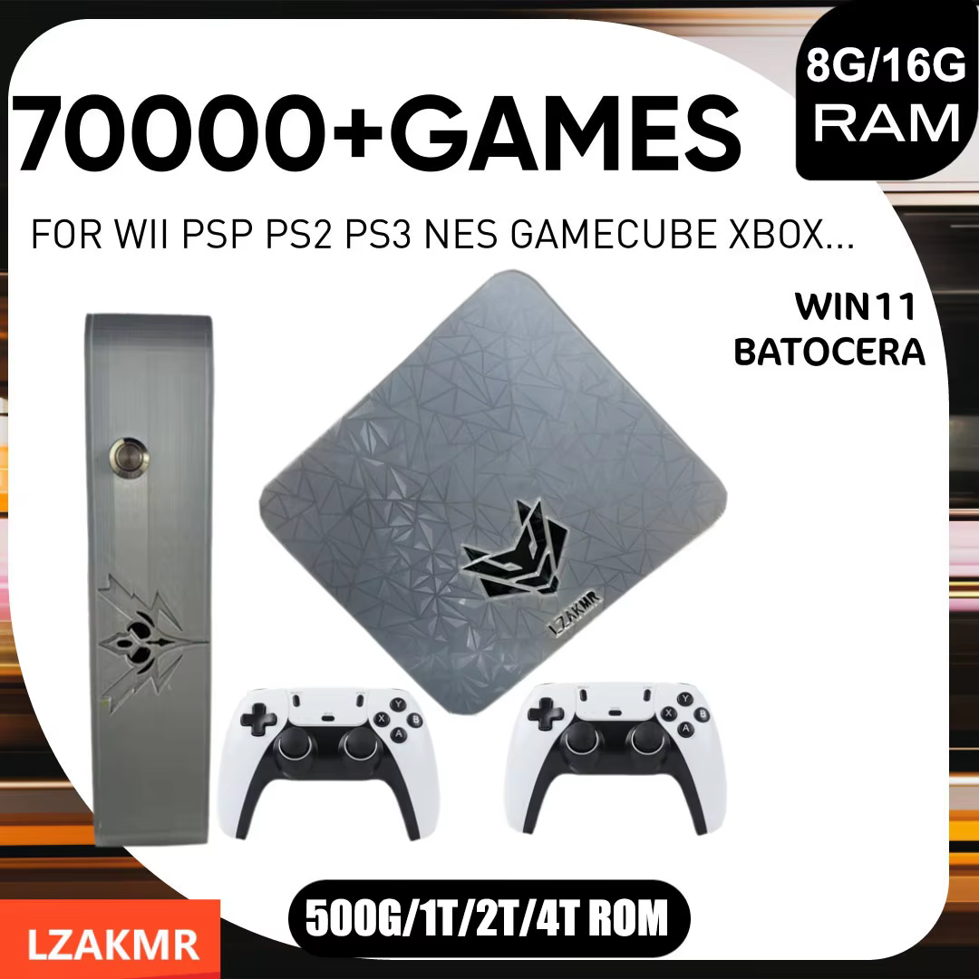 99999+Gamebox AK1 Win11 and Batocera CPU  2T/4T Rom Games System 8G/16G Ram Support PS2/PS3/WII/SS/GAMECUBE/Xbox Game Console