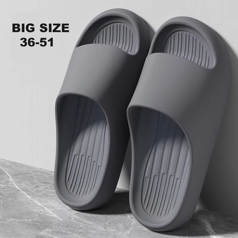 Summer Slippers Men Women Indoor EVA Soft Bottom Sandals Open Toe Trend Slides Light Beach Shoes Slippers Home Size 36-51