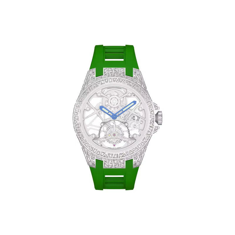 Round hollow tourbillon mechanical movement waterproof men's watch