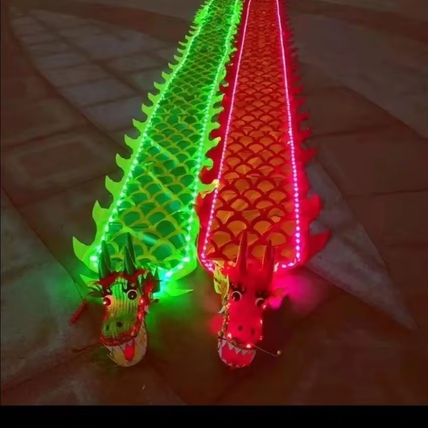 6/8/10 Meters Lighting Dragon Dance Prop Outdoor Adults Fun Fitness Dragon Set Festival Gifts Square Exercise 75cm Width