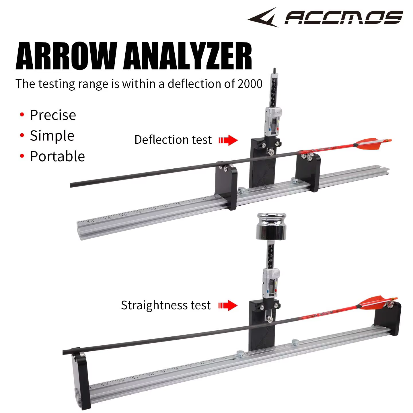 Archery Spine Deflection Tester Arrow Tester Straightness Balance Detector Inspector Bracket Tool Shooting Arrow Accessor