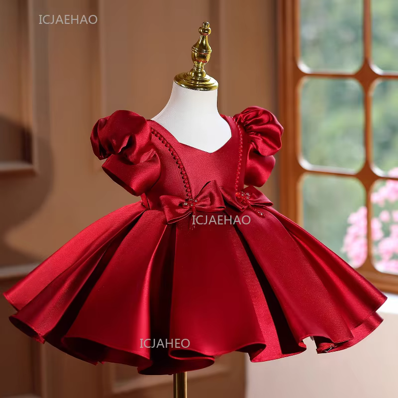 Girls Dress Host Pageant Show Piano Recital Evening Formal Dresses Performance Princess Gown Birthday Party New Years Eids