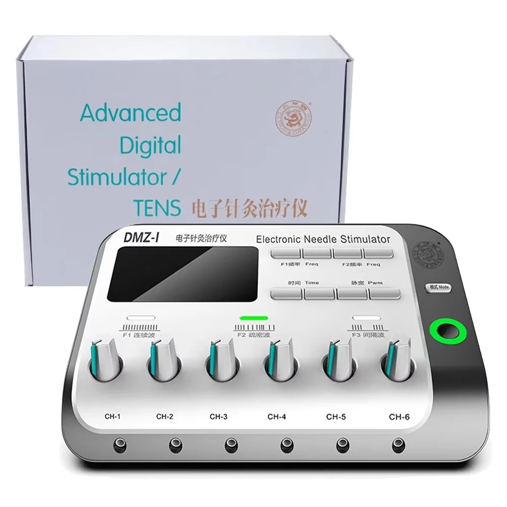 Estimulador muscular elétrico, 6 canais de saída, agulha de eletroacupuntura, fisioterapia, máquina dezenas, alívio da fadiga corporal, massageador