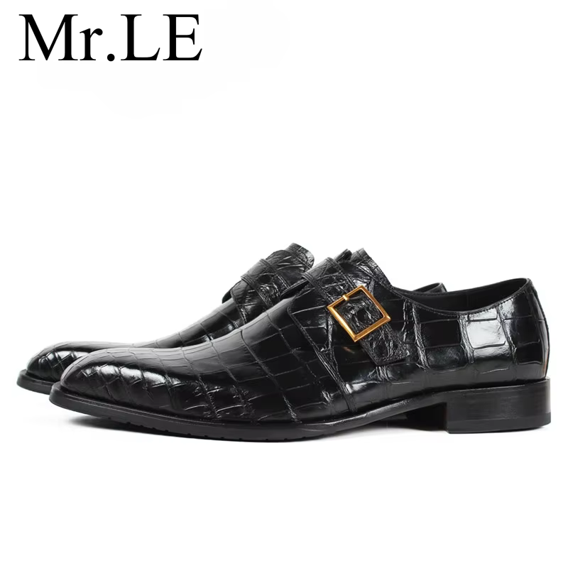 Crocodile Leather Shoes Handmade Shoe Adult Men Men's Dress Shoes Man Dress Shoes At a Loss