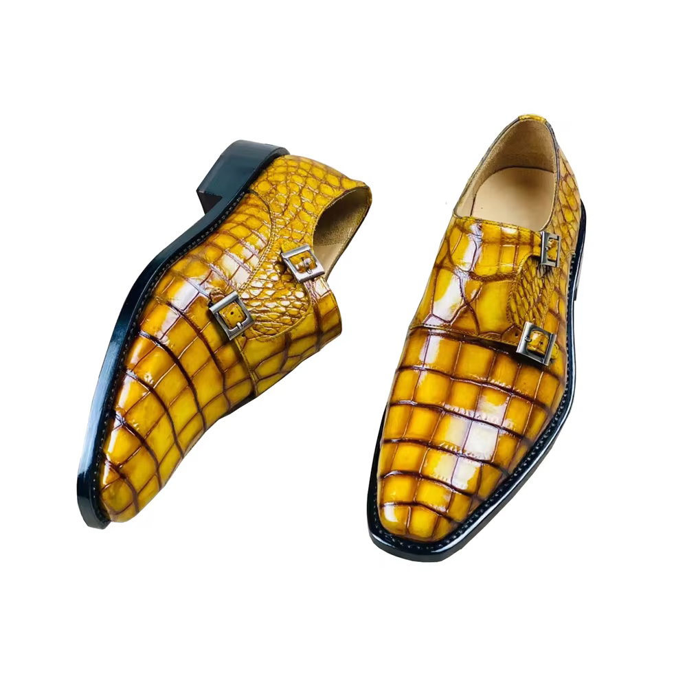 yingshang new arrival men formal shoes male crocodile shoes yellow brush color