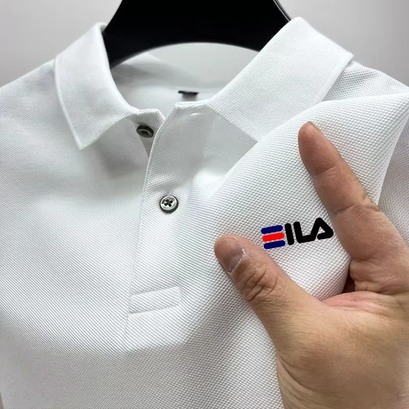 Summer's new men's polo shirt with a flip collar, fashionable outdoor fishing, casual and breathable men's short-sleeved top