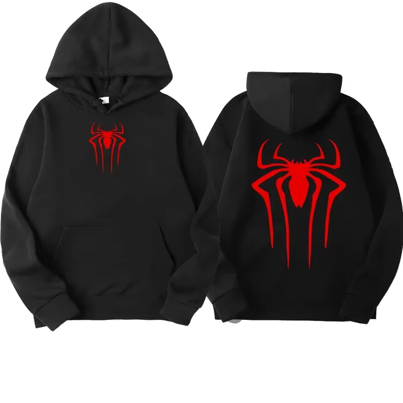 Men's sweatshirt fashion spider print hoodie adult casual sports top autumnandwinter outdoorHarajuku hooded menandwomen clothing