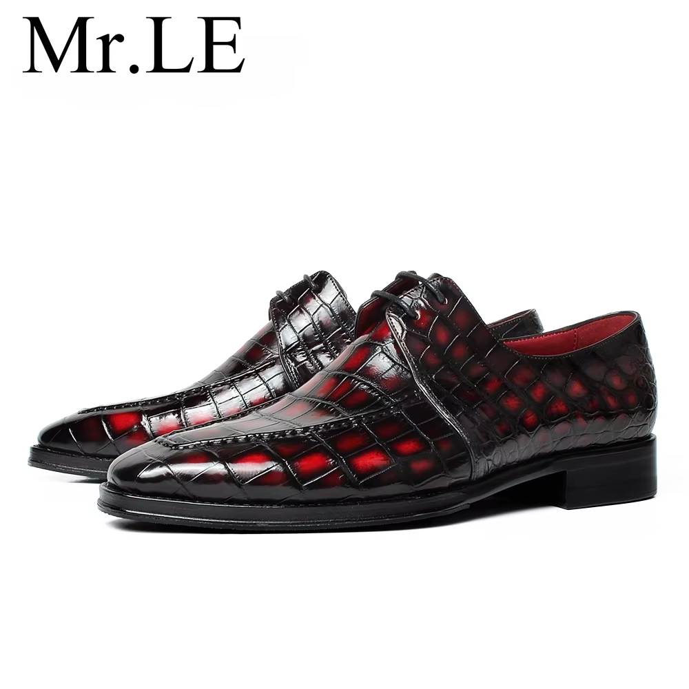 Crocodile Leather Men dress shoes Men's Derby Shoes - Durable, Comfortable, Breathable & Stylish
