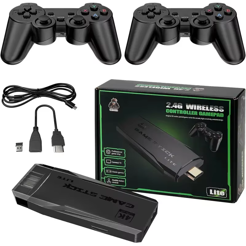 M8 Retro Video Game Console – 20,000+ Classic Games, HD TV 4K Output, 2.4G Wireless Controller, Plug-and-Play with Cartridges