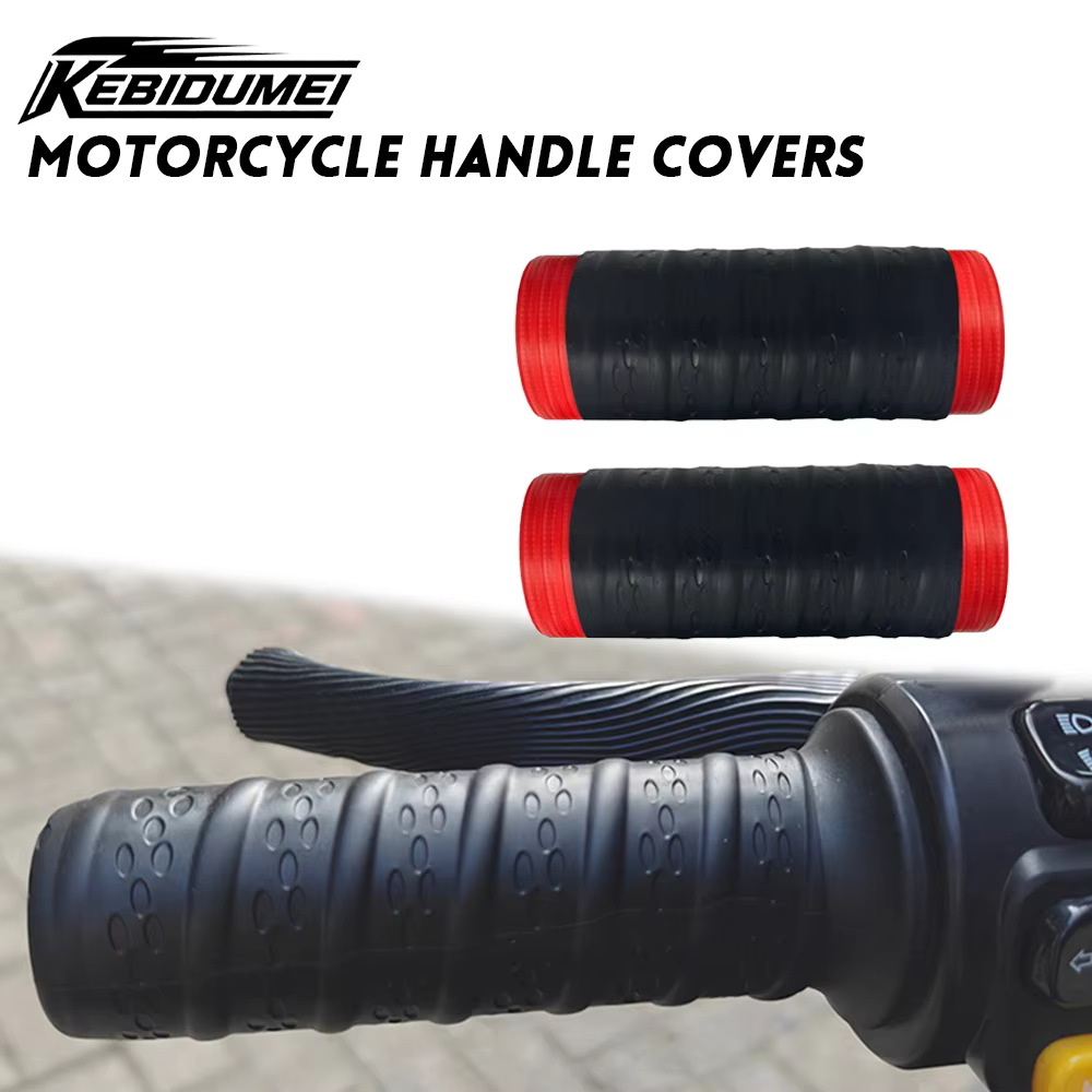 KEBIDUMEI 2pcs Silicone Motorcycle Handle Cover Non-Slip Universal Handlebar Grip Covers Sleeve Protector Motorcycle Accessories