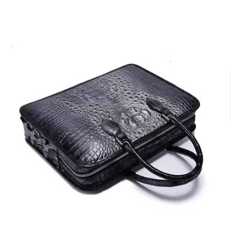 weitasi new crocodile  men handbag for man business man black silver hand carry bag men crocodile bag
