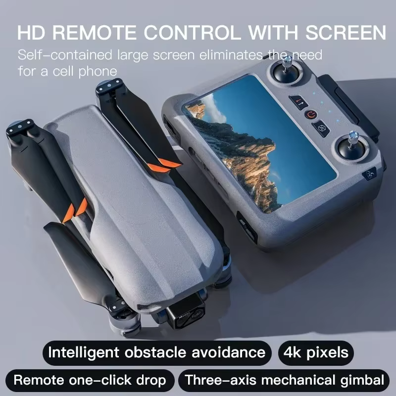 019 Drone 3-Axis Gimbal With 5.5″ Touch Screen Professional 4K HD Camera FPV Obstacle Avoidance Brushless RC Quadcopter Dron Toy