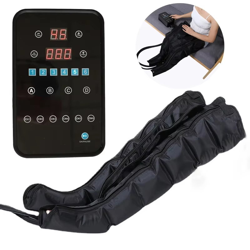 Air Compression Massage System Whole Body Massager Compression Pump Recovery Boots Foot Leg Massage Machine AirWrap 6 Chambers