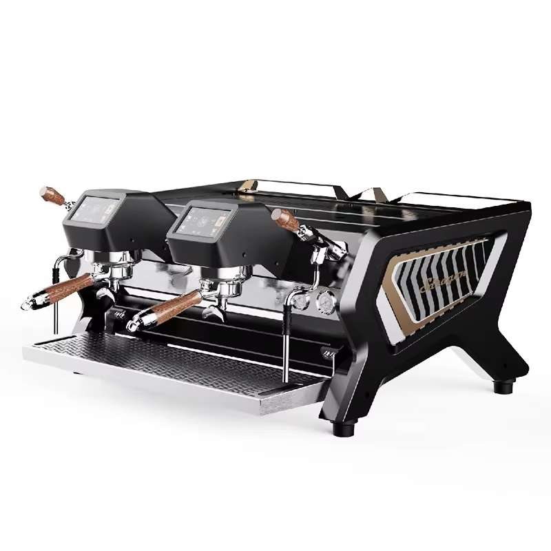 Commercial Coffee Machine, Italian Semi-automatic, Dual Head Electric, Control System, UI Touch Screen, Multiple Boilers