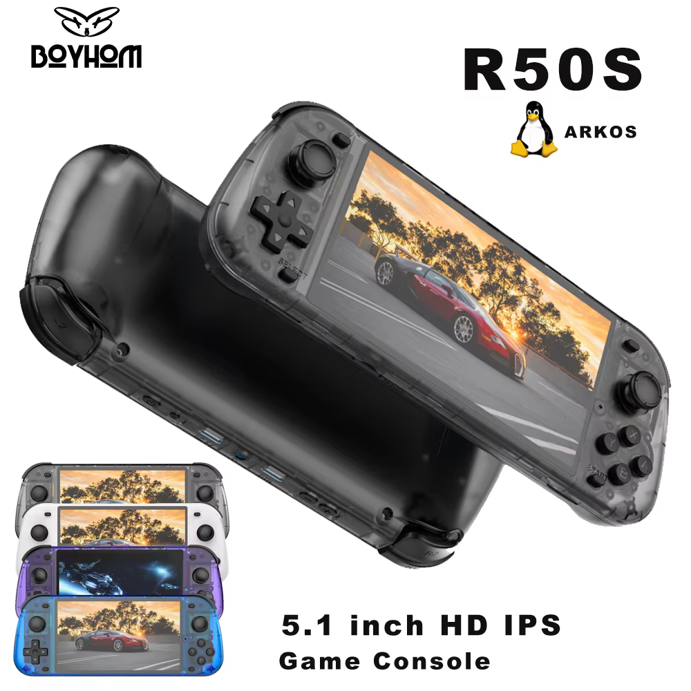5 Inch Large Screen Handheld Game Console R50S - Upgraded Version of R36S, Supports Multiple Systems & Emulators, Retro Gaming