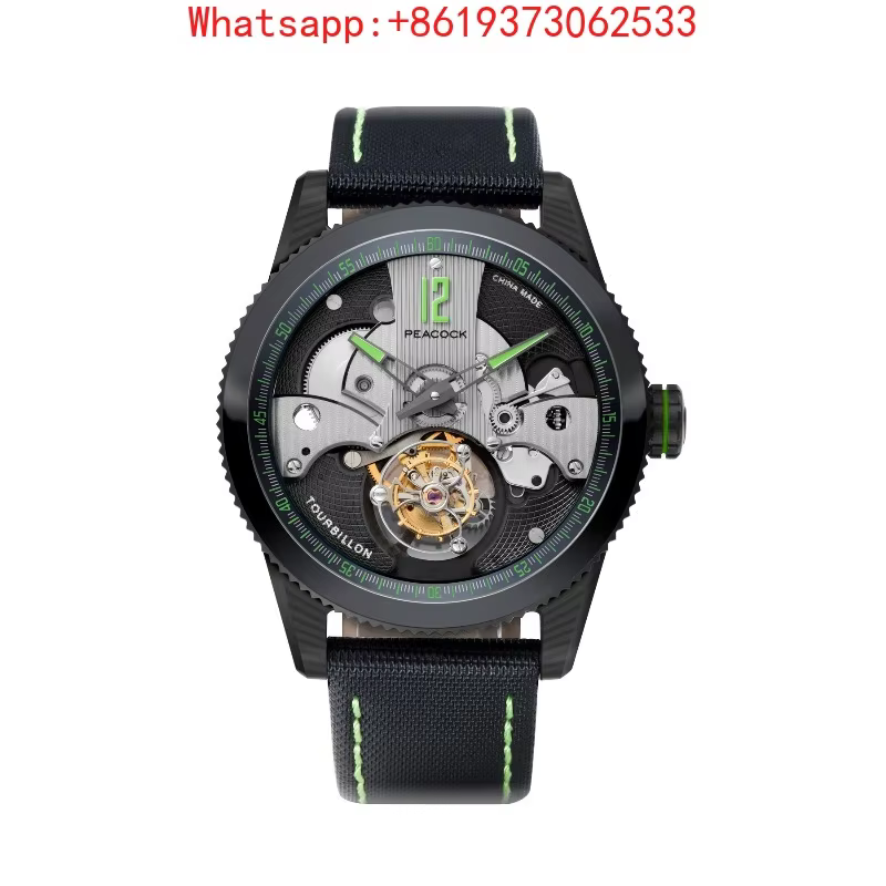 Custom Watch Pioneer Tourbillon Mechanical Men's Carbon Fiber Watch