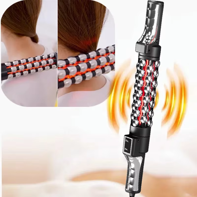 Rolo de massagem aquecido com luz vermelha, massageador corporal rotativo elétrico para perda de peso, relaxamento muscular, anticelulite, uso doméstico
