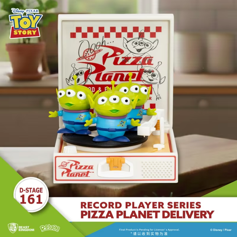 Toy Story Alien Mini Record Player Pizza Box Design Action Figure Desktop Decoration Ornament Fashion Trend Girl Birthday Gift