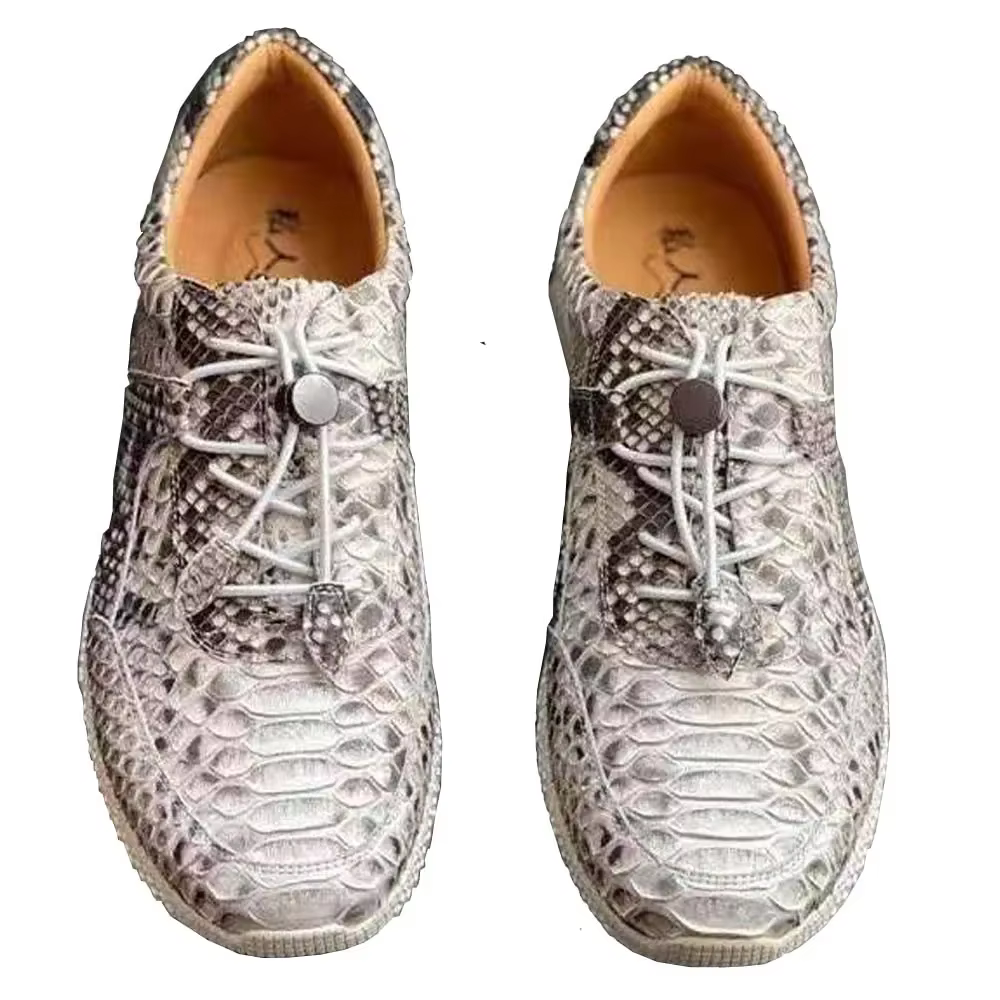 ouluoer men  new leisure male snake shoes  python  python skin