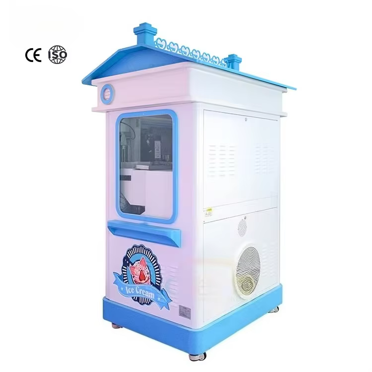 Fully Automatic OEM Ice Cream Vending Machine Soft Intelligent Coin Operated SDK Outdoor Business Cold Food Sales Scan Pay
