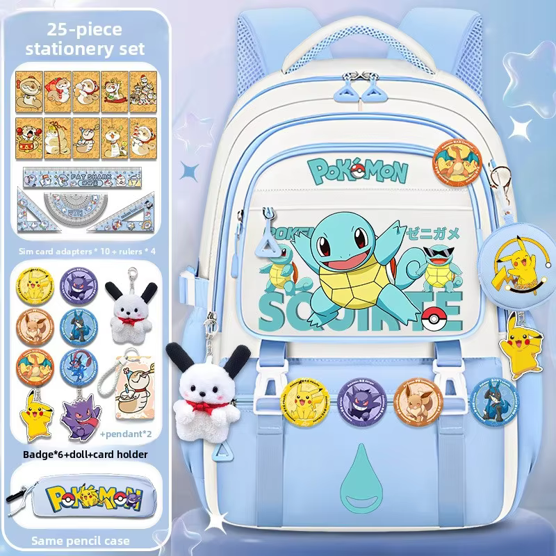 Pokemon Charizard School Bag For Primary And Secondary Students Color Block Large Capacity Multifunctional Trendy Backpack