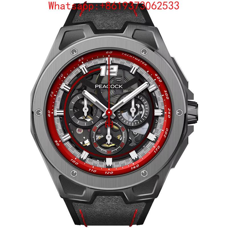 Custom Discovery Series Extreme Speed Three-Eye Chronograph Manual Mechanical Men's Sports Watch