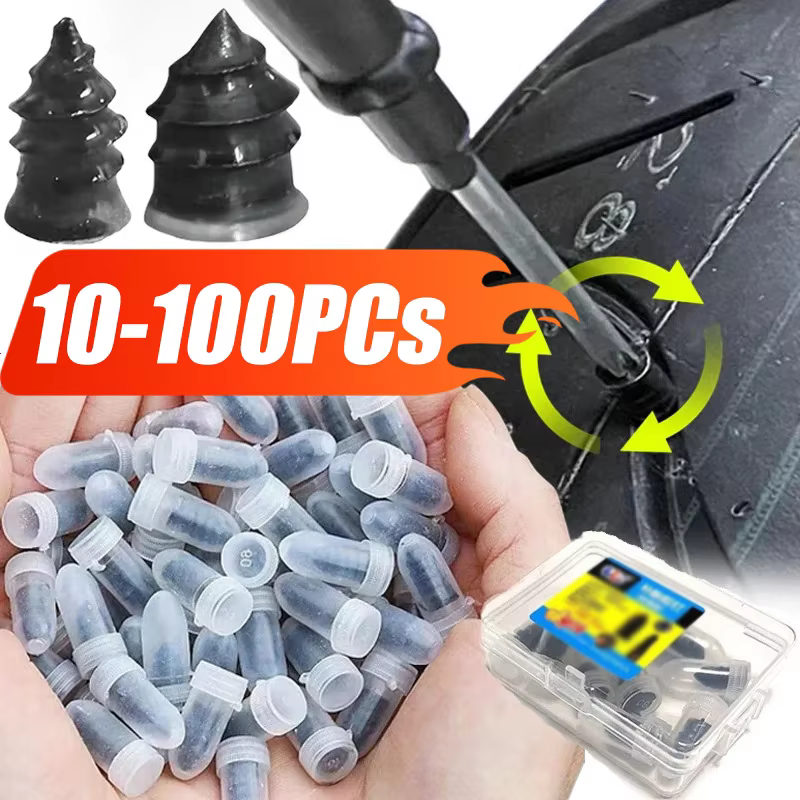 10/100PCs Car Motorcycle Vacuum Tire Repair Rubber Nail Set Kit Tubeless Tyre Screws Car Truck Motorcycle Repair Tools