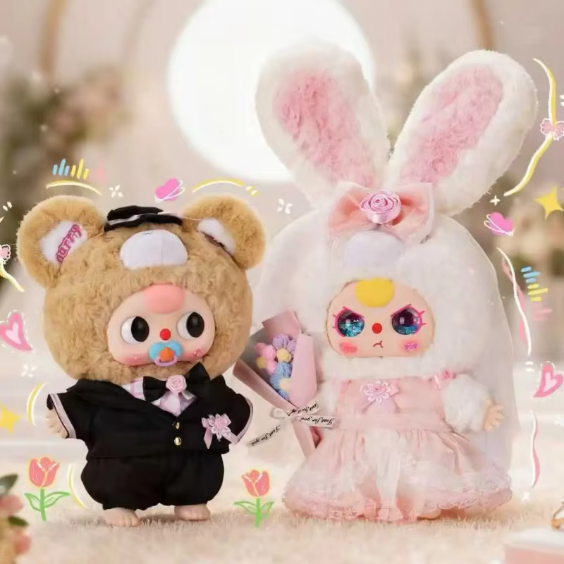 In Stock Original 30cm Baby Three Romantic Wedding 400% Plush Toy Trendy Blind Box Valentine'S Day Gift For Boyfriend Girlfriend