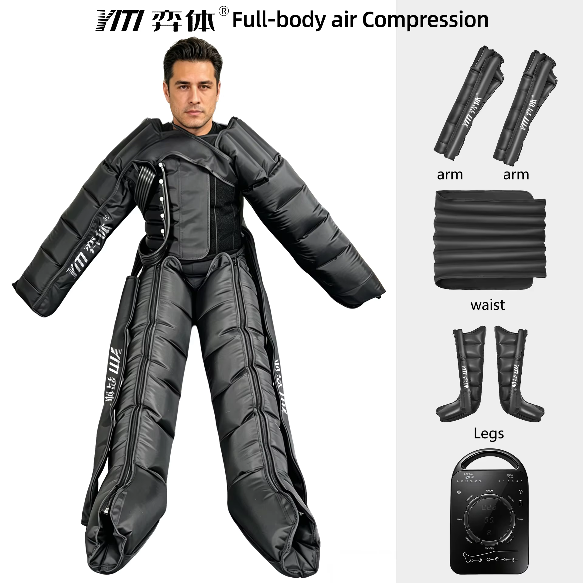 YITI Legs Pressotherapy for Lymphatic Drainage and Sports Recovery Full Leg Massager to Relieve Pain Relax Muscles with 6 Cavity