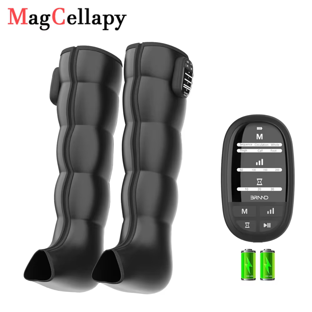 Air Compression Pressure Therapy For Leg Massage Boots Heat Recovery Massage For Feet Rechargeable With Battery for Athletes