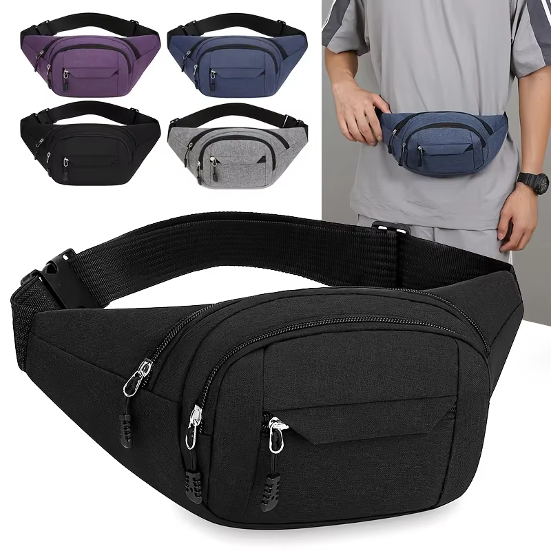 1pc Adjustable Adjustable Shoulder Strap Bag Multi-Pocket Design Commuter Outdoor Sports Waist Bag Multifunctional Travel Bag