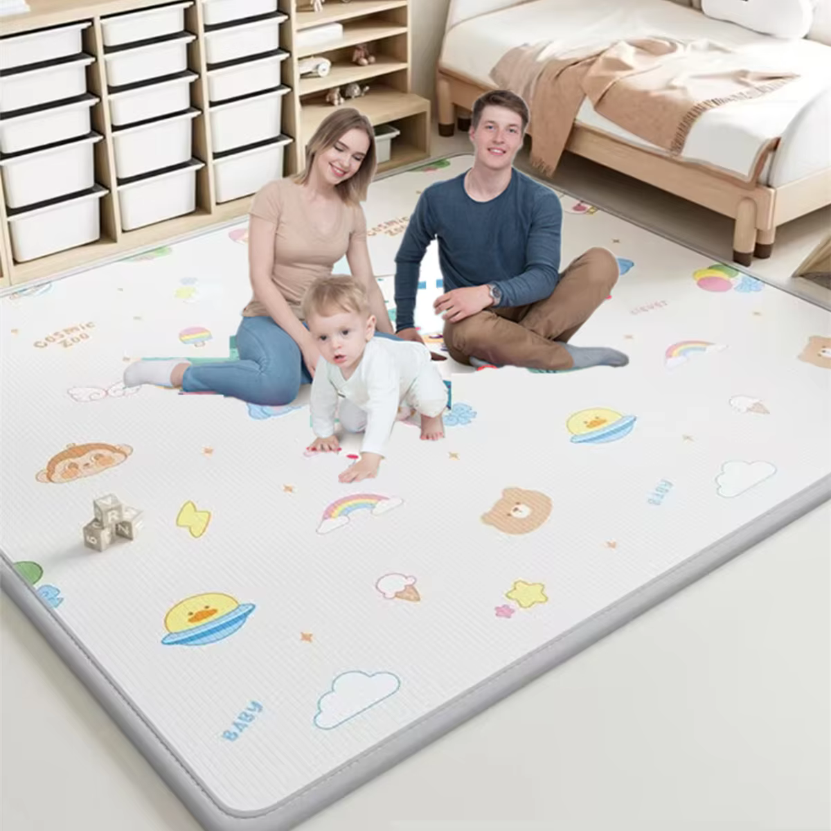 1cm/0.5cm Thicken Cute Little Deer Baby Play Mat Educational Carpets in The Nursery Climbing Pad Kids Rug Activitys Games Toys