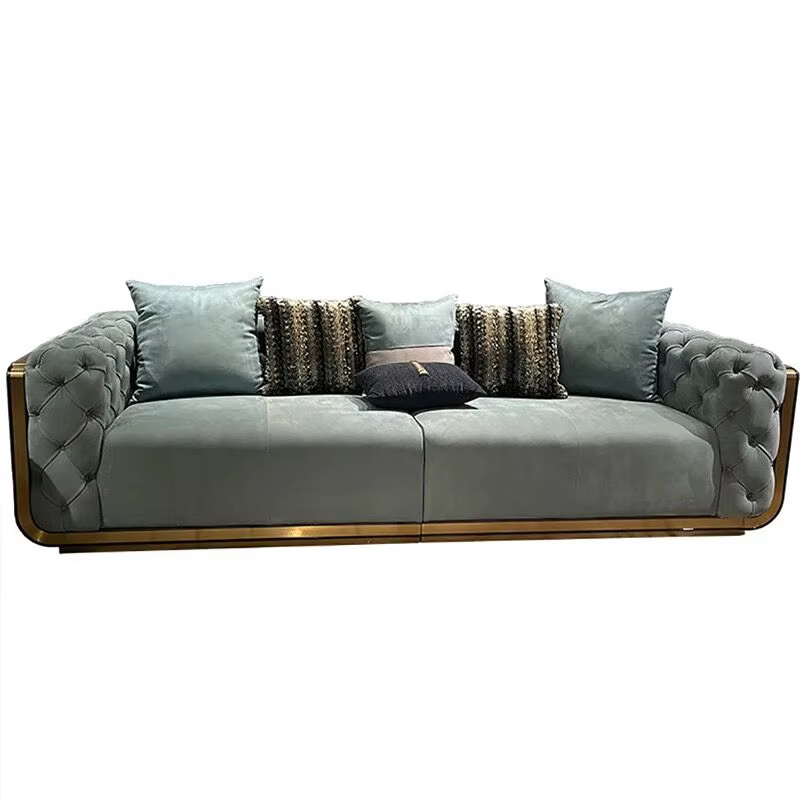 %^Italian Fashion Design Artificial Leather Convertible L-Shape Sofa Bed Set High-end Villa & Hotel Living Room Decoration