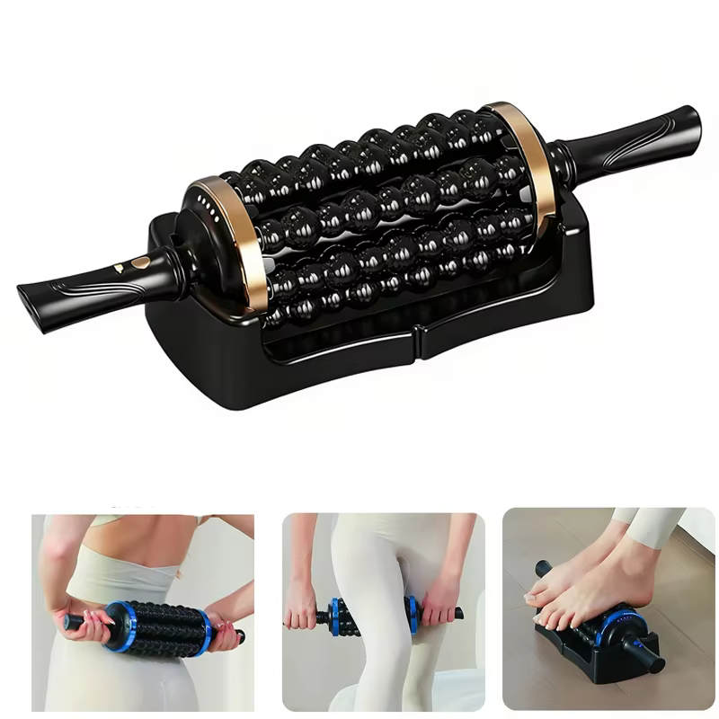 Massageador Relaxante Portátil para Alívio de Estresse, Massageador Percussivo para Rolagem Muscular, Massageador de Rolos para Alívio Corporal Completo