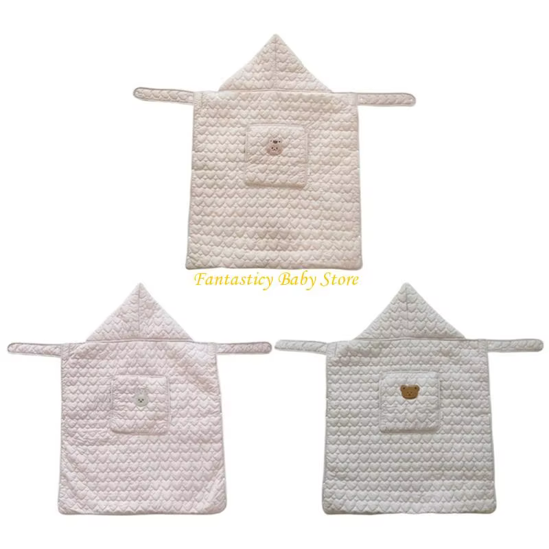 J6BE Lightweight & Portable Baby Poncho Blanket Cotton Baby Poncho Blanket Baby Hooded Wrap Perfect for Indoor & Outdoor Use