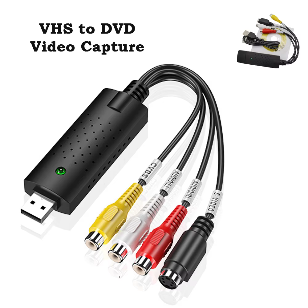 USB 2.0 to AV Video Capture Adapter converter USB  Audio Video Capture Device Video TV DVD VHS DVR for Win10
