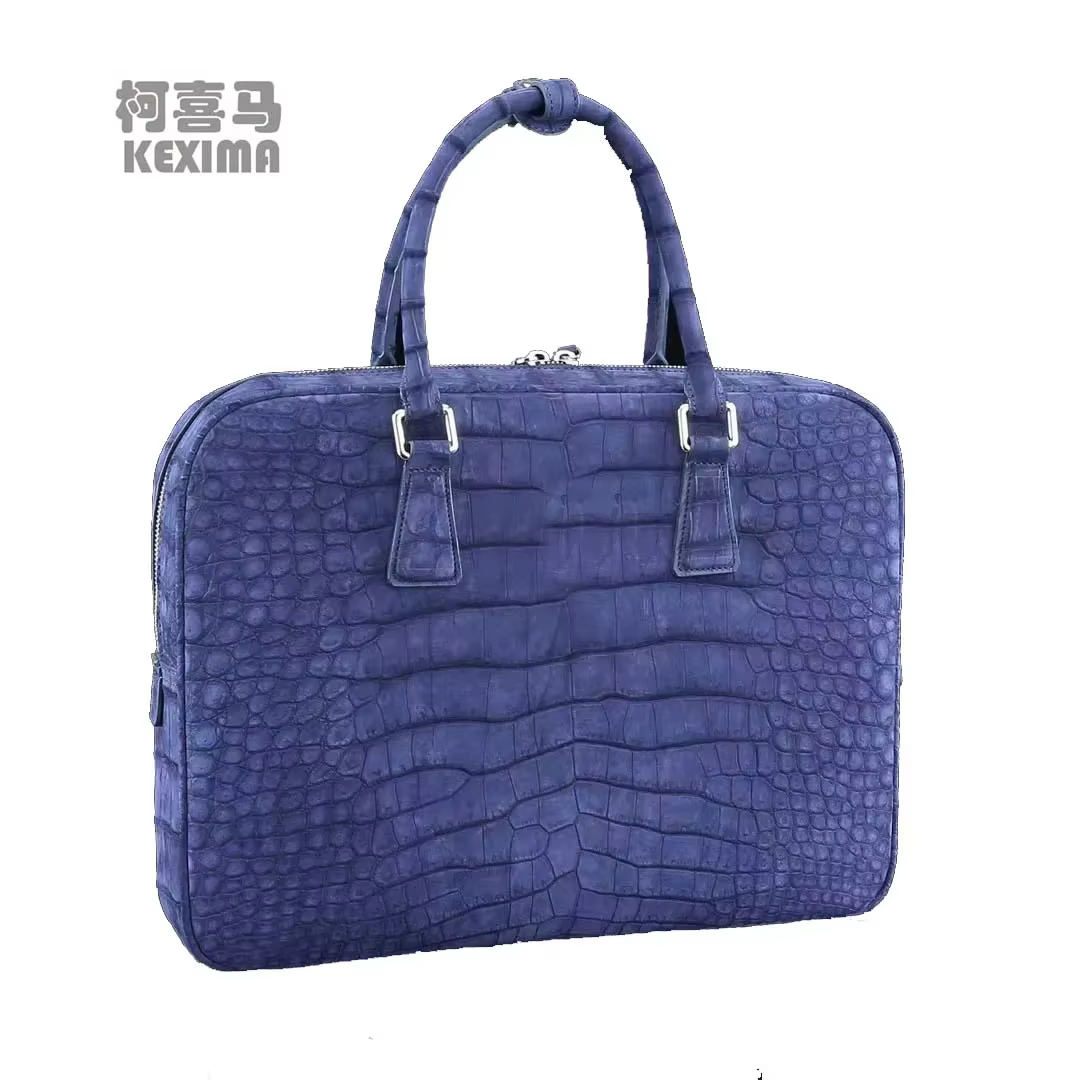 yingshang new men handbag men briefcase male crocodile bag Frosted Leather men crocodile bag blue