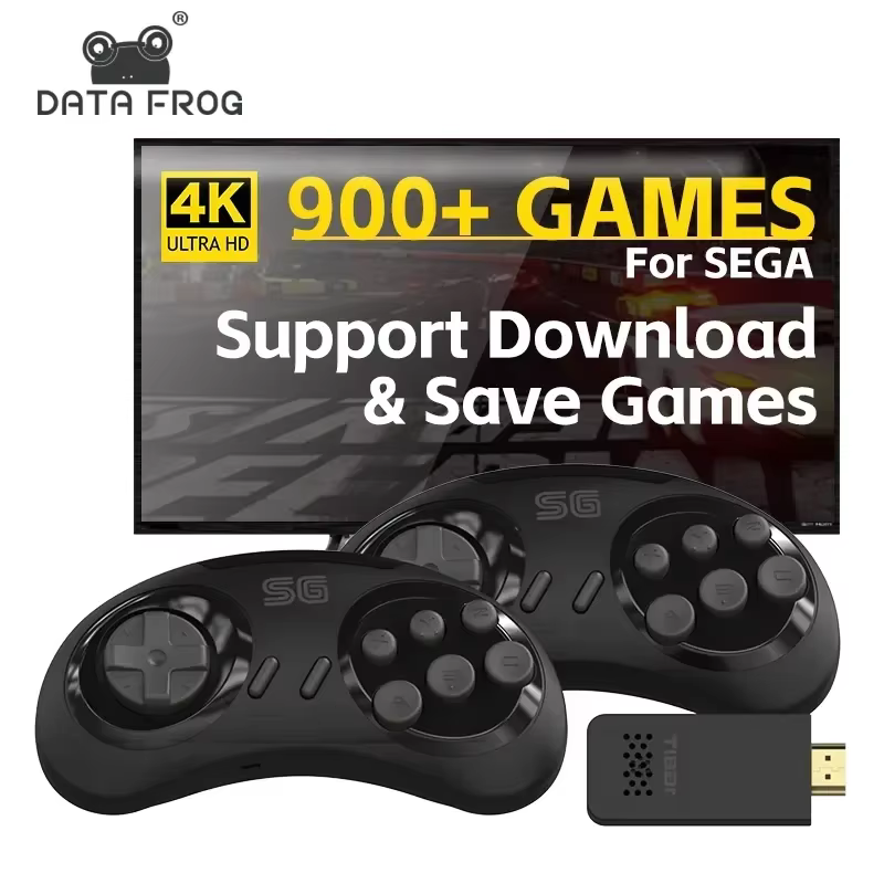 DATA FROG 16Bit Retro Game Stick HDMI-compatible Wireless Handheld Game Console Built-in 900+ Retro Classic Games For Home TV