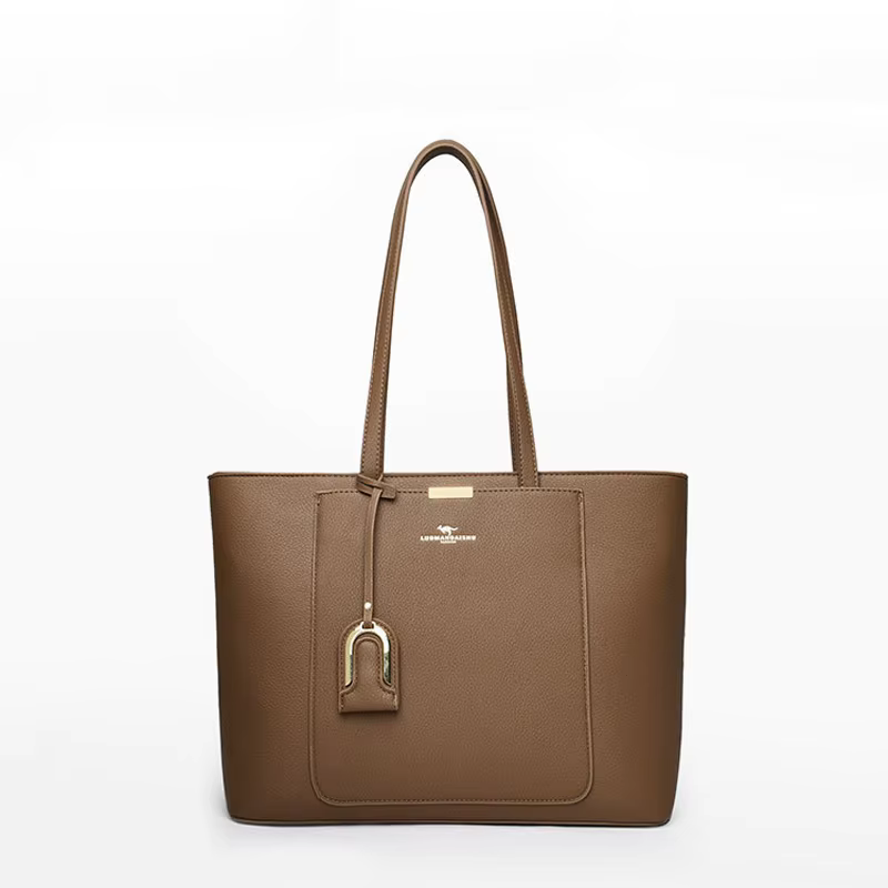 Vintage Women PU Leather Handbag Top Handle Tote Bag Multi Pocket Large Capacity Purse For Daily Shopping Office Commute Travel