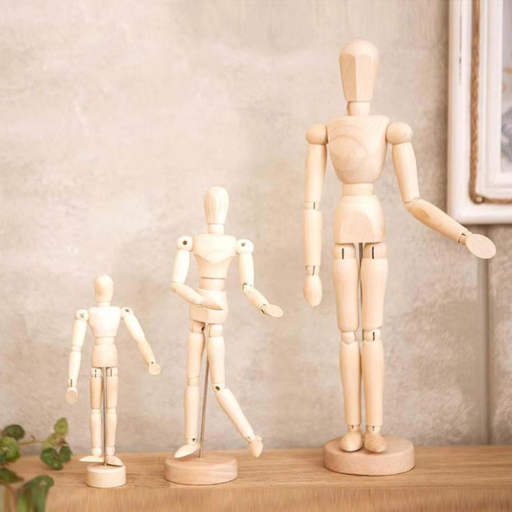 4.5 5.5 8 Inch Polished Male Mannequin Human Movable Limbs Art Models Wooden Toy Drawing Sketch Supplies Home Decor