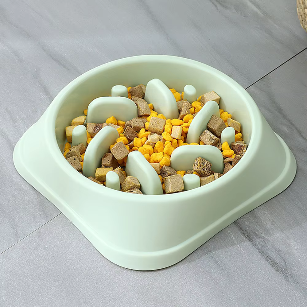 Bol à nourriture pour chien en plastique antidérapant pour chiot, bol à nourriture pour chien à alimentation lente, bol à puzzle pour chien pour une alimentation saine, bol à alimentation lente pour c