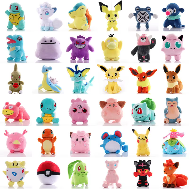 41 Estilos de Peluches de Pokémon: Dragapult, Gengar, Pikachu, Eevee, Scorbunny, Cinderace, Morpeko, Regalo de Navidad para Niños