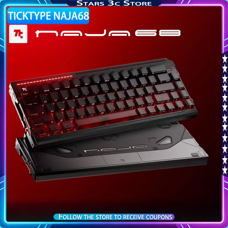 Ticktype NAJA68 Magnetic Switch Keyboard Flagship Hall Effect Sensors Aluminum Alloy Case True 8kHz Low Latency Gaming Keyboard