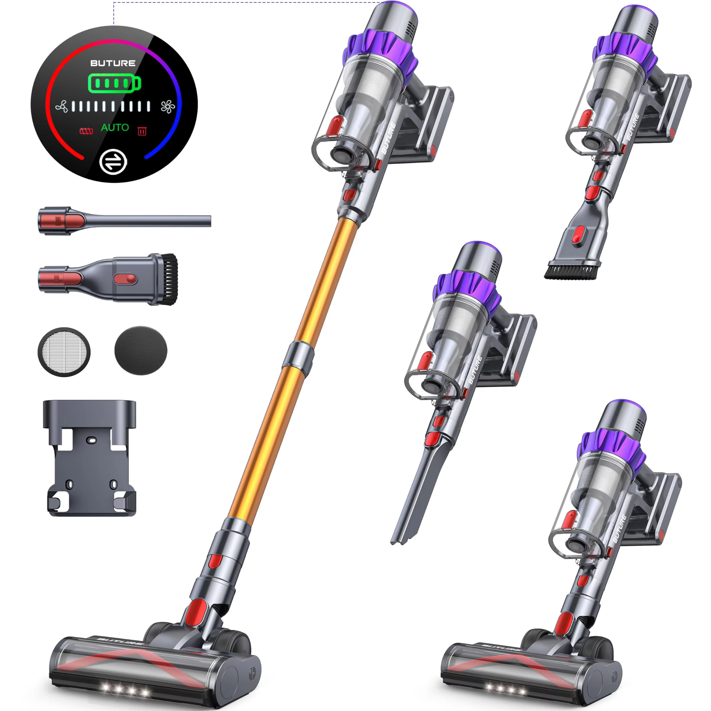 BUTURE VC80 500W 48Kpa Suction Power Handheld Cordless Wireless Vacuum Cleaner for Home Appliance 1.5L Dust Cup RemovableBattery